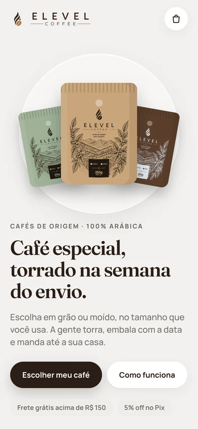 Landing page no celular